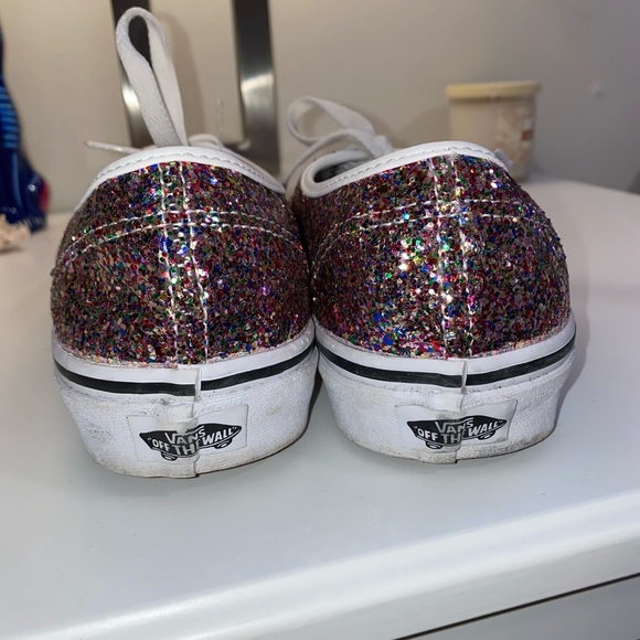 SOLD- rare Rainbow Glitter Low Top Lace-Up Vans! - Picture 3 of 4